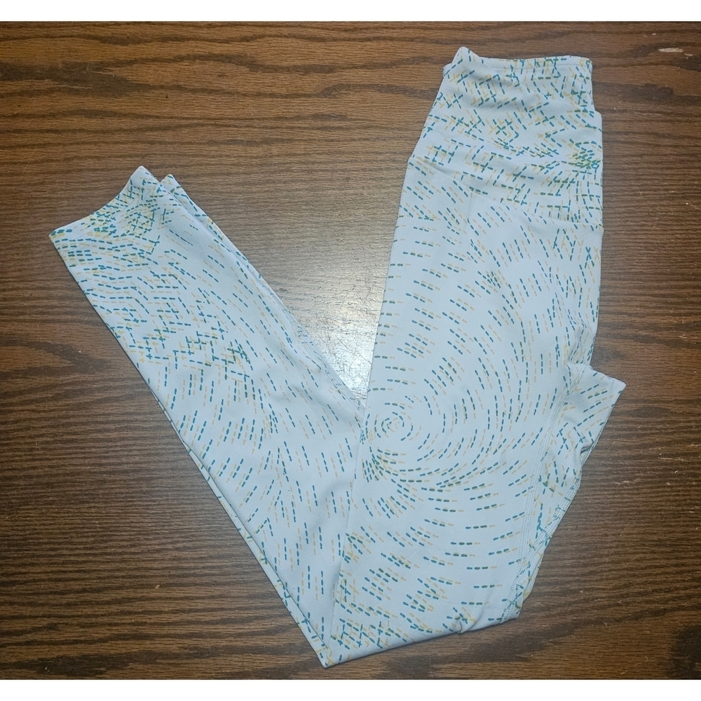Gymshark Light Gray Yellow and Green Fleck Swirl Leggings